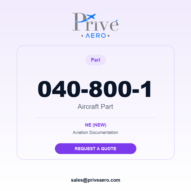 P/N 040-800-1 040-800-1 – Privé Aero