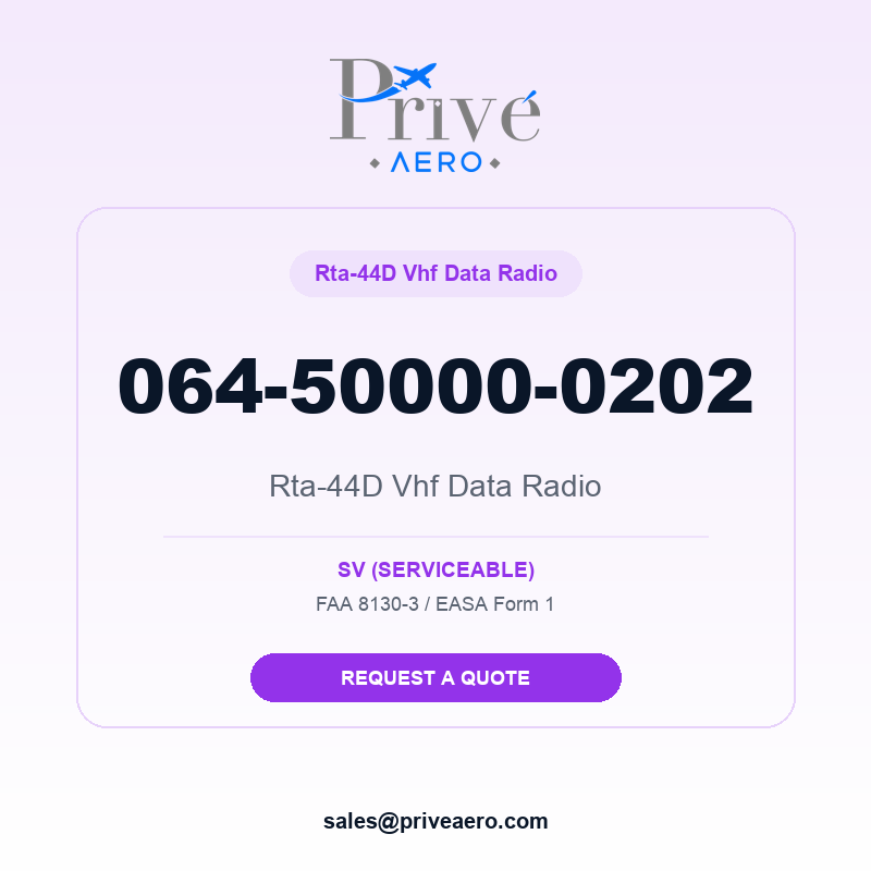 P/N 064-50000-0202 Rta-44d VHF Data Radio 064-50000-0202 Rta-44d VHF Data Radio – Privé Aero