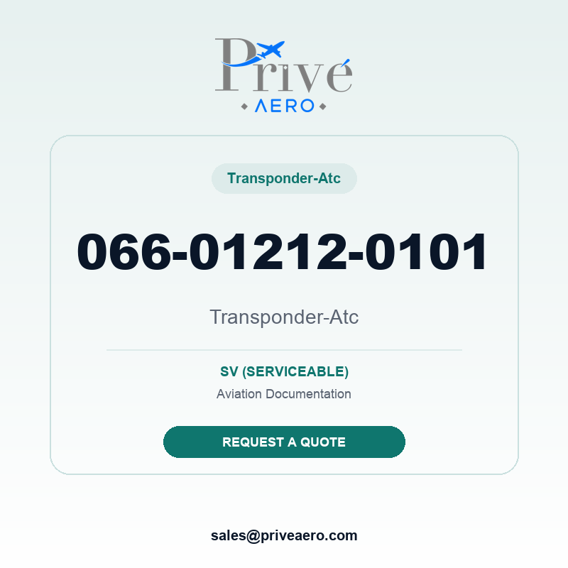 P/N 066-01212-0101 Transponder-Atc 066-01212-0101 Transponder-Atc – Privé Aero
