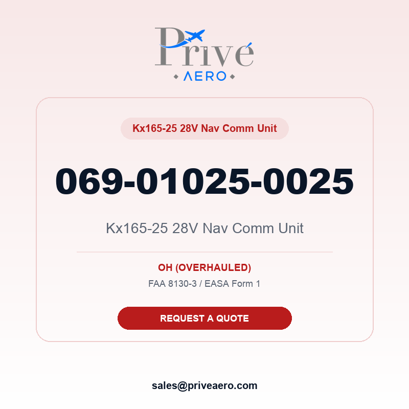 P/N 069-01025-0025 Kx165-25 28v Nav Comm Unit 069-01025-0025 Kx165-25 28v Nav Comm Unit – Privé Aero