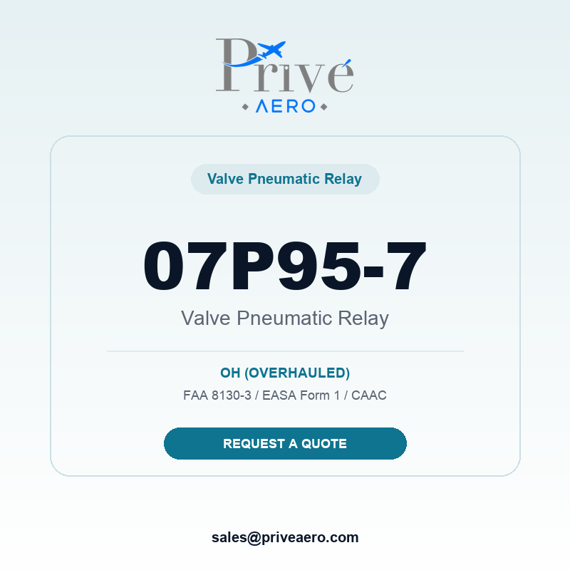 P/N 07P95-7 VALVE PNEUMATIC RELAY 07P95-7 VALVE PNEUMATIC RELAY – Privé Aero