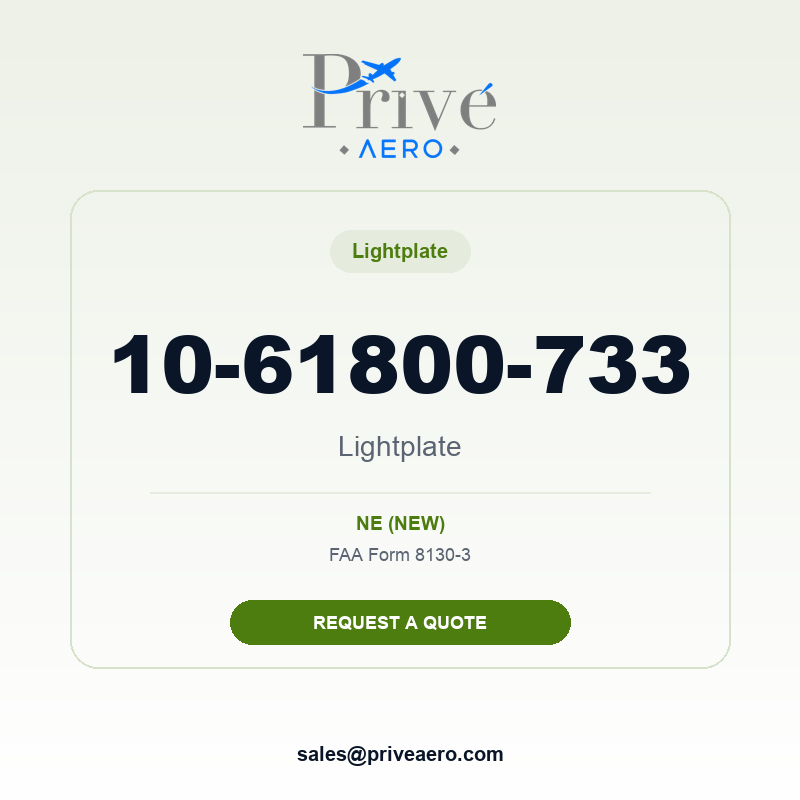 P/N 10-61800-733 Lightplate 10-61800-733 Lightplate – Privé Aero