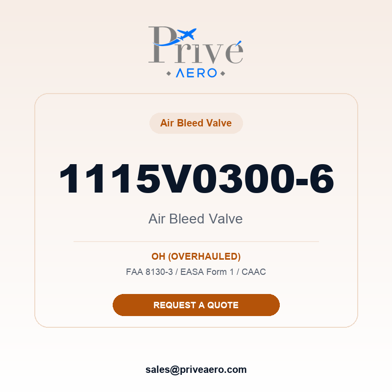 P/N 1115V0300-6 AIR BLEED VALVE 1115V0300-6 AIR BLEED VALVE – Privé Aero