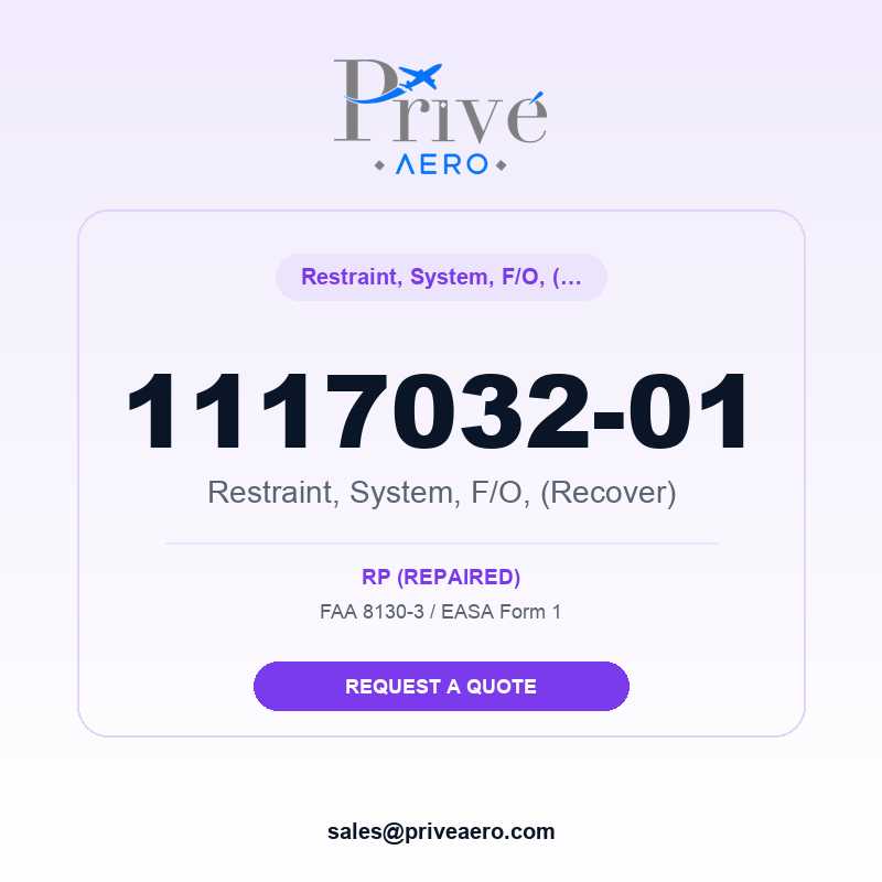 P/N 1117032-01 Restraint, System, F/O, (Recover) 1117032-01 Restraint, System, F/O, (Recover) – Privé Aero