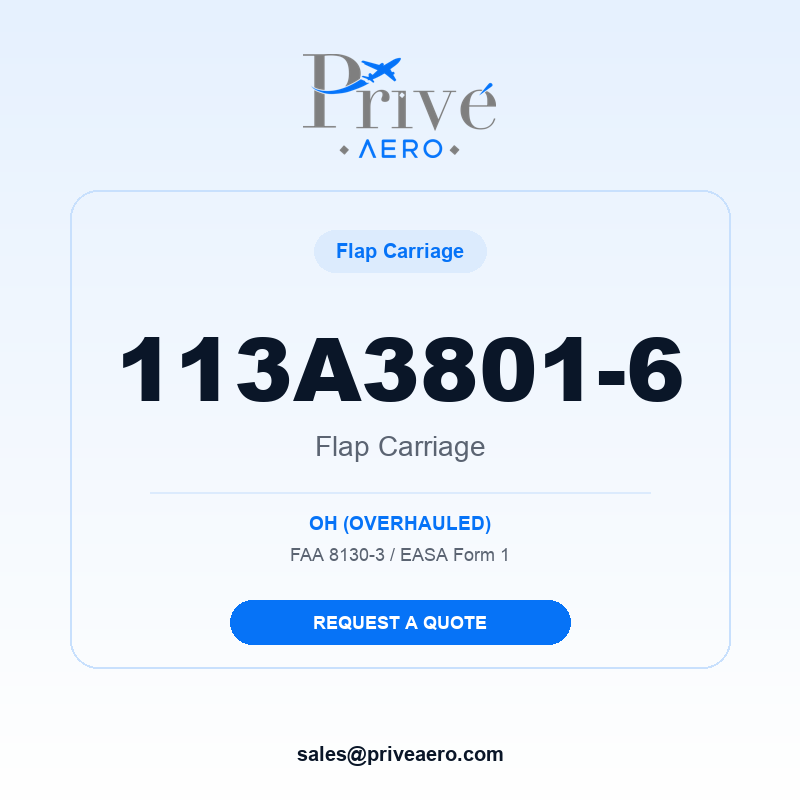 P/N 113A3801-6 Flap Carriage 113A3801-6 Flap Carriage – Privé Aero