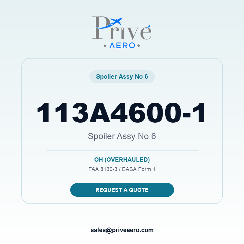 P/N 113A4600-1 Spoiler ASSY No 6 113A4600-1 Spoiler ASSY No 6 – Privé Aero