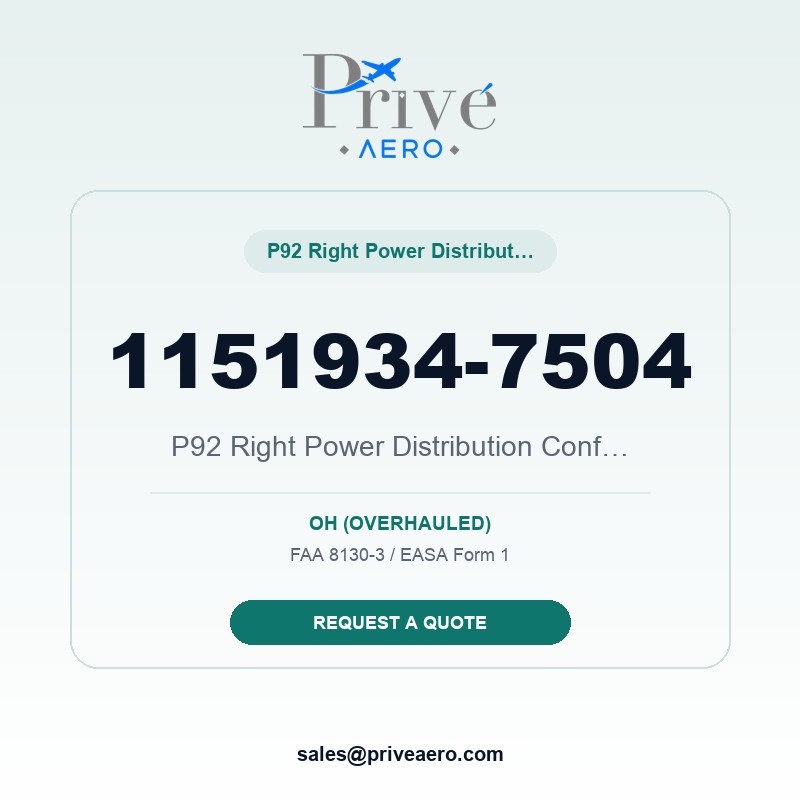 P/N 1151934-7504 P92 Right Power Distribution Configurati 1151934-7504 P92 Right Power Distribution Configurati – Privé Aero