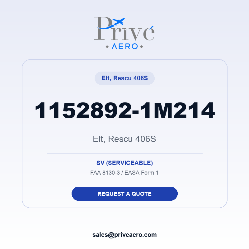 P/N 1152892-1M214 Elt, Rescu 406S 1152892-1M214 Elt, Rescu 406S – Privé Aero