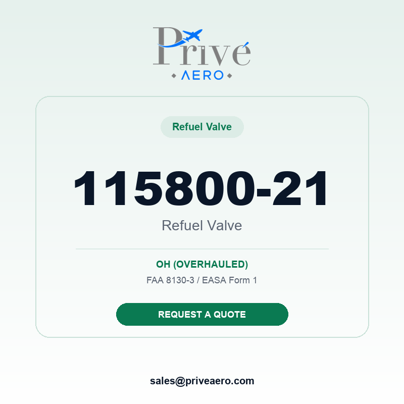 P/N 115800-21 Refuel Valve 115800-21 Refuel Valve – Privé Aero