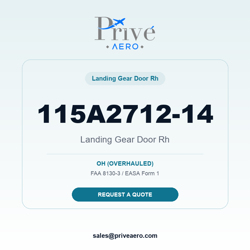 P/N 115A2712-14 Landing Gear Door RH 115A2712-14 Landing Gear Door RH – Privé Aero