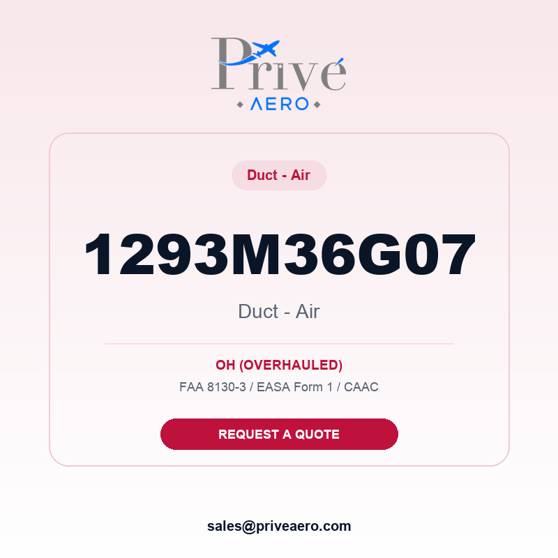 P/N 1293M36G07 DUCT - AIR 1293M36G07 DUCT - AIR – Privé Aero