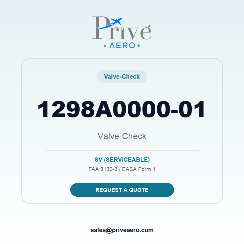 P/N 1298A0000-01 Valve-check 1298A0000-01 Valve-check – Privé Aero