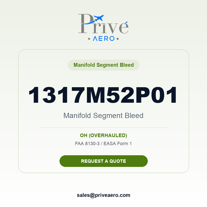 P/N 1317M52P01 Manifold Segment Bleed 1317M52P01 Manifold Segment Bleed – Privé Aero
