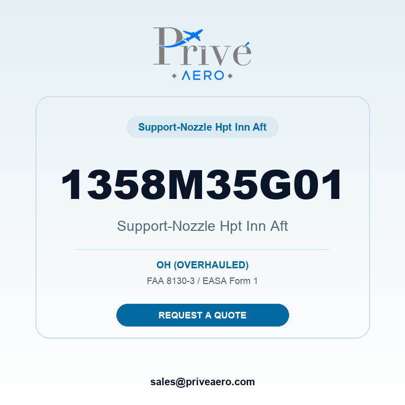 P/N 1358M35G01 Support-Nozzle Hpt Inn Aft 1358M35G01 Support-Nozzle Hpt Inn Aft – Privé Aero