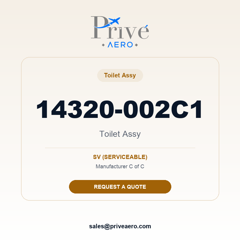 P/N 14320-002C1 Toilet Assy 14320-002C1 Toilet Assy – Privé Aero