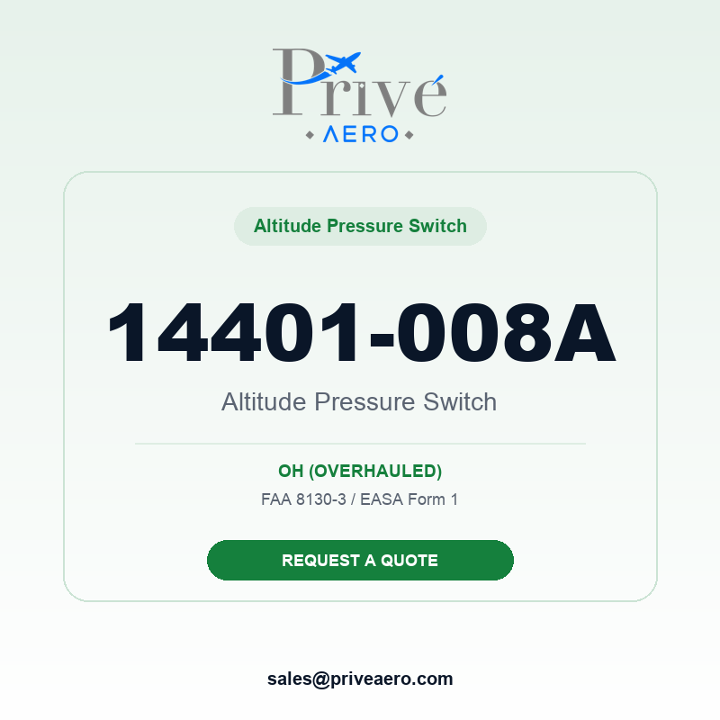 P/N 14401-008A Altitude Pressure Switch 14401-008A Altitude Pressure Switch – Privé Aero
