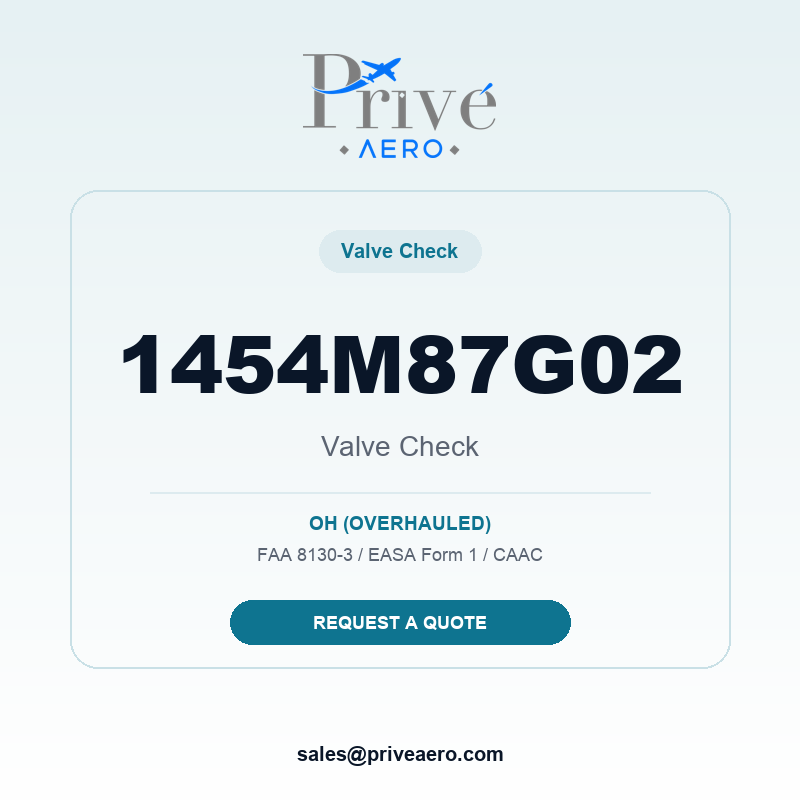 P/N 1454M87G02 VALVE CHECK 1454M87G02 VALVE CHECK – Privé Aero