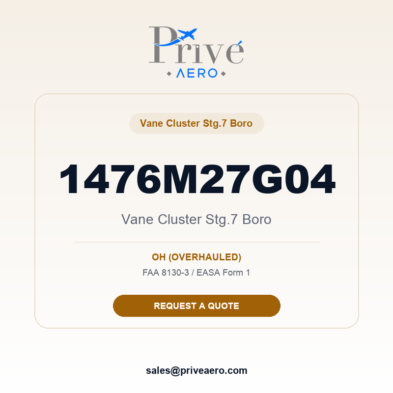 P/N 1476M27G04 Vane Cluster Stg.7 Boro 1476M27G04 Vane Cluster Stg.7 Boro – Privé Aero