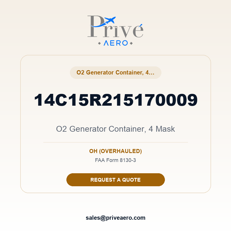 P/N 14C15R215170009 O2 Generator Container, 4 Mask 14C15R215170009 O2 Generator Container, 4 Mask – Privé Aero