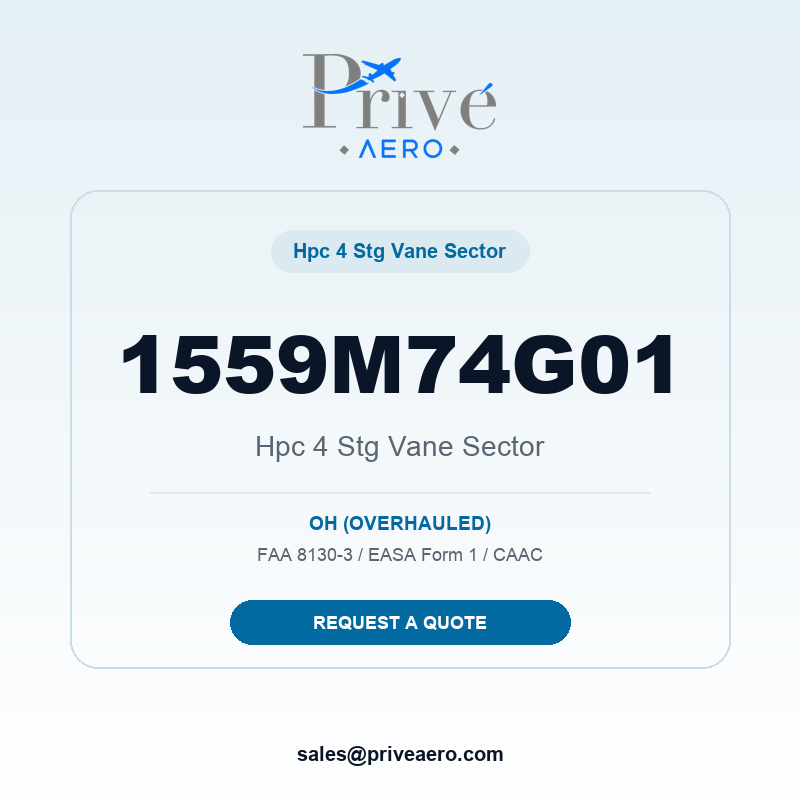 P/N 1559M74G01 HPC 4 STG VANE SECTOR 1559M74G01 HPC 4 STG VANE SECTOR – Privé Aero