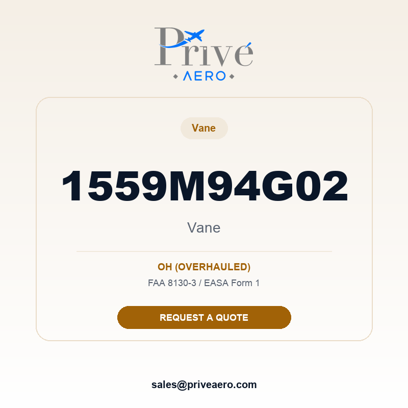P/N 1559M94G02 Vane 1559M94G02 Vane – Privé Aero