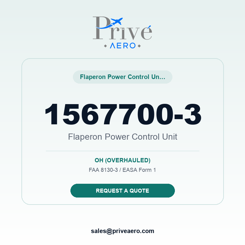 P/N 1567700-3 Flaperon Power Control Unit 1567700-3 Flaperon Power Control Unit – Privé Aero