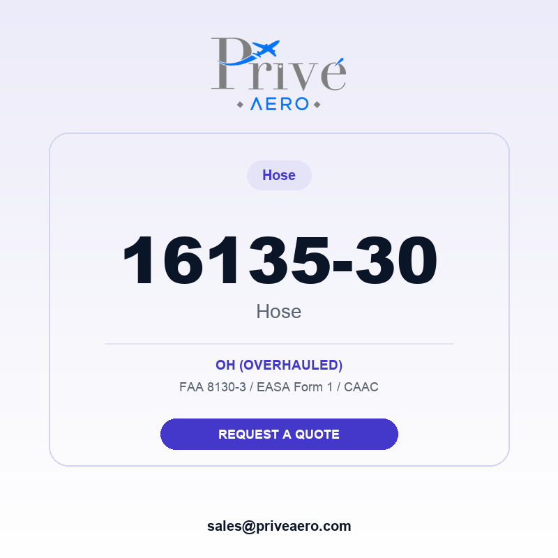 P/N 16135-30 Hose 16135-30 Hose – Privé Aero