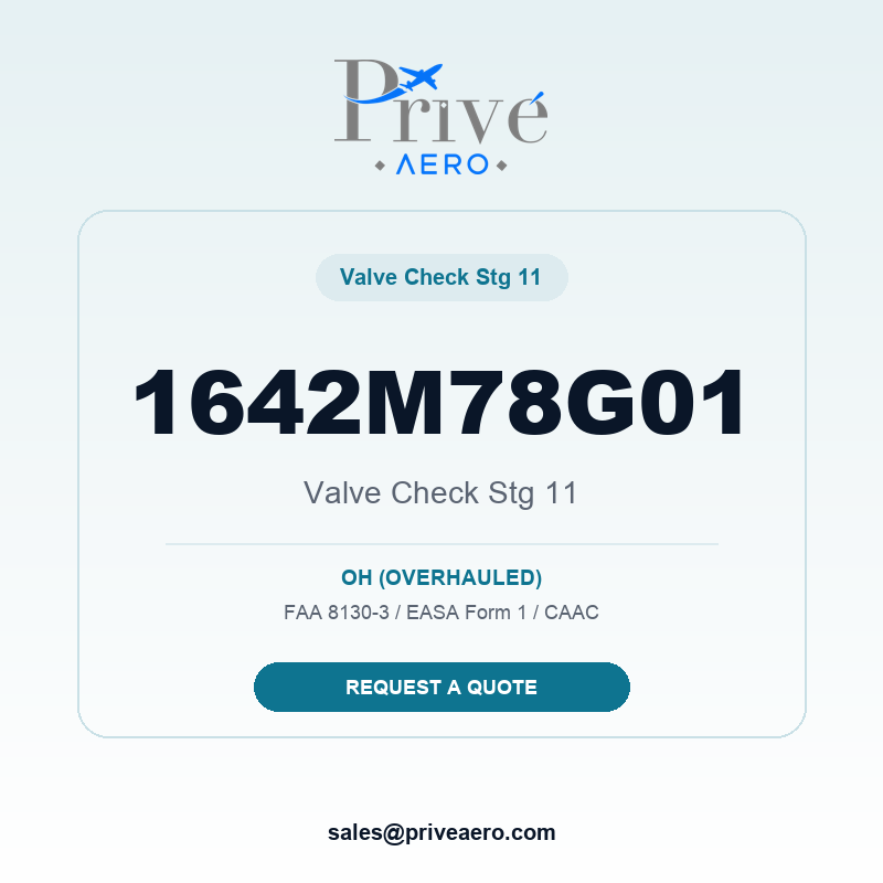 P/N 1642M78G01 VALVE CHECK STG 11 1642M78G01 VALVE CHECK STG 11 – Privé Aero