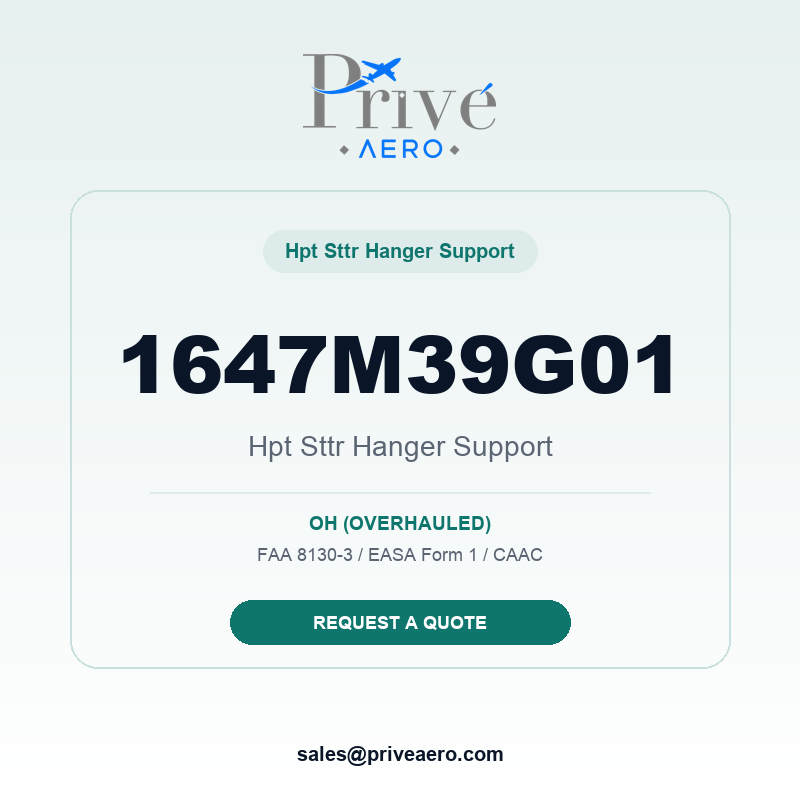 P/N 1647M39G01 HPT STTR HANGER SUPPORT 1647M39G01 HPT STTR HANGER SUPPORT – Privé Aero