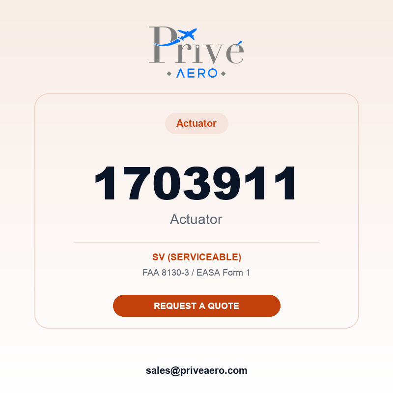 P/N 1703911 Actuator 1703911 Actuator – Privé Aero