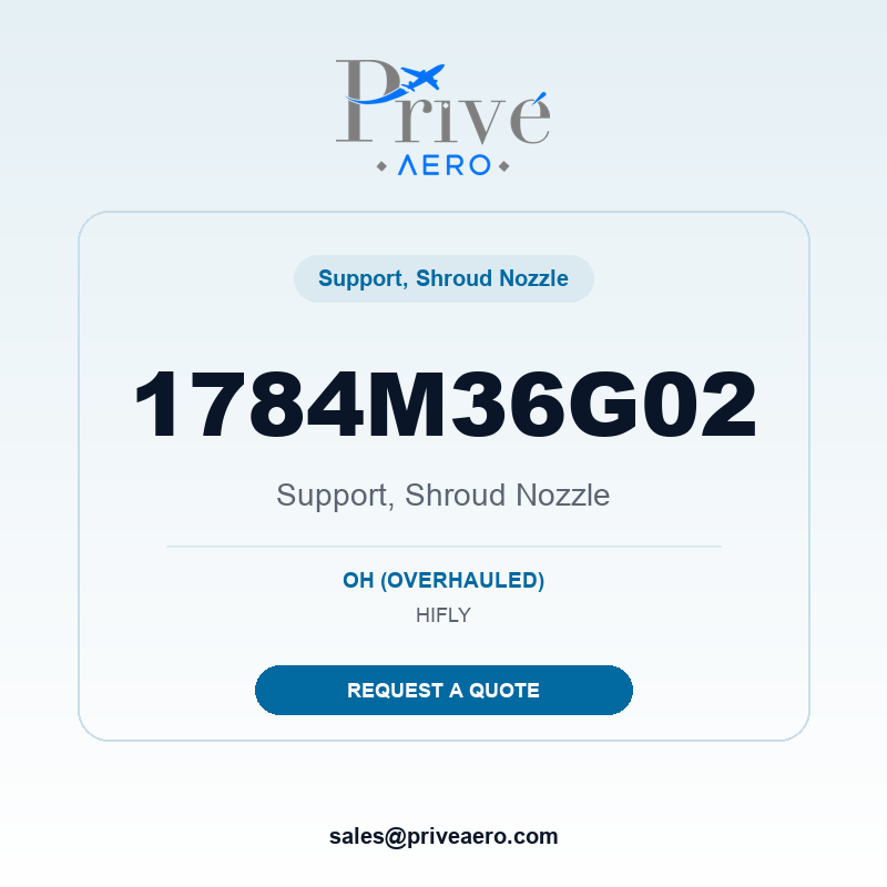 P/N 1784M36G02 SUPPORT, SHROUD NOZZLE 1784M36G02 SUPPORT, SHROUD NOZZLE – Privé Aero