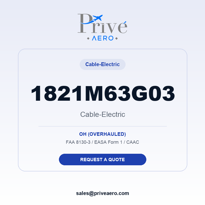 P/N 1821M63G03 CABLE-ELECTRIC 1821M63G03 CABLE-ELECTRIC – Privé Aero