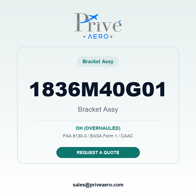 P/N 1836M40G01 BRACKET ASSY 1836M40G01 BRACKET ASSY – Privé Aero