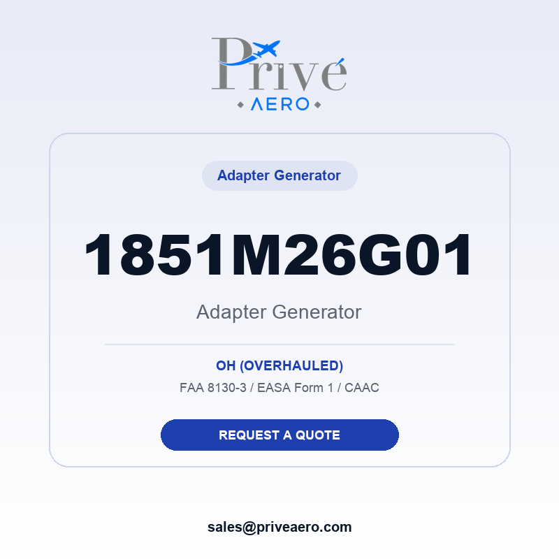 P/N 1851M26G01 ADAPTER GENERATOR 1851M26G01 ADAPTER GENERATOR – Privé Aero