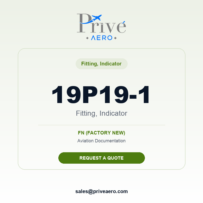 P/N 19P19-1 Fitting, Indicator 19P19-1 Fitting, Indicator – Privé Aero
