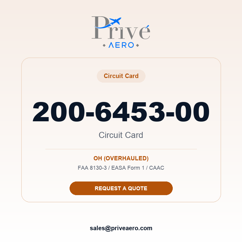 P/N 200-6453-00 CIRCUIT CARD 200-6453-00 CIRCUIT CARD – Privé Aero