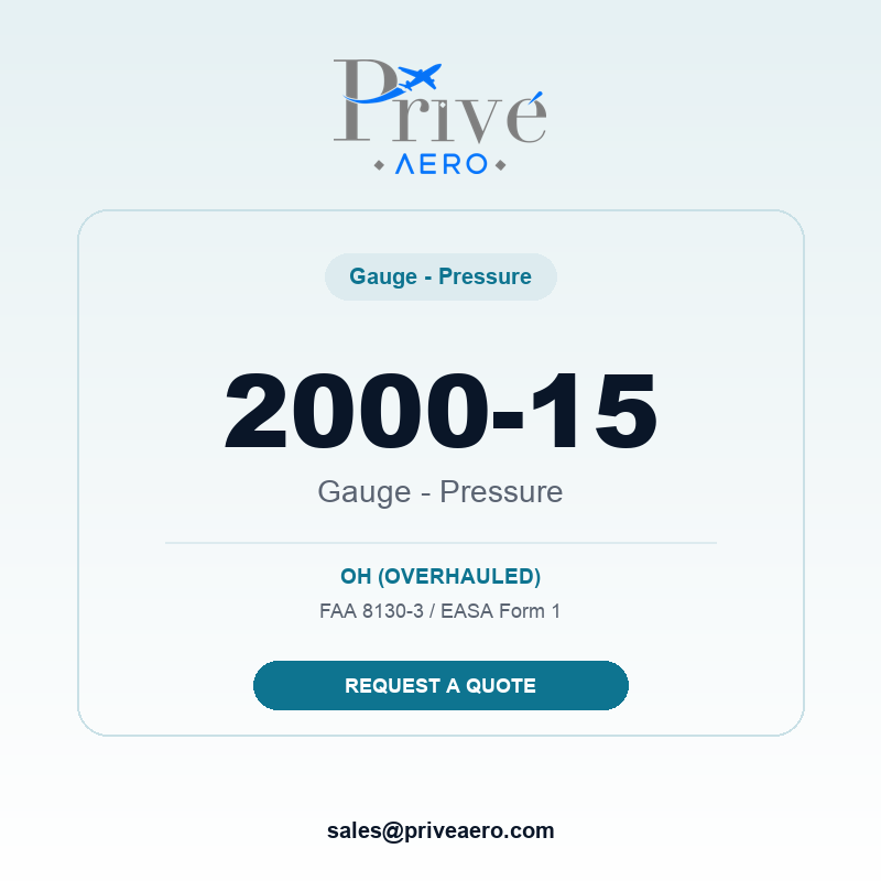 P/N 2000-15 Gauge - Pressure 2000-15 Gauge - Pressure – Privé Aero