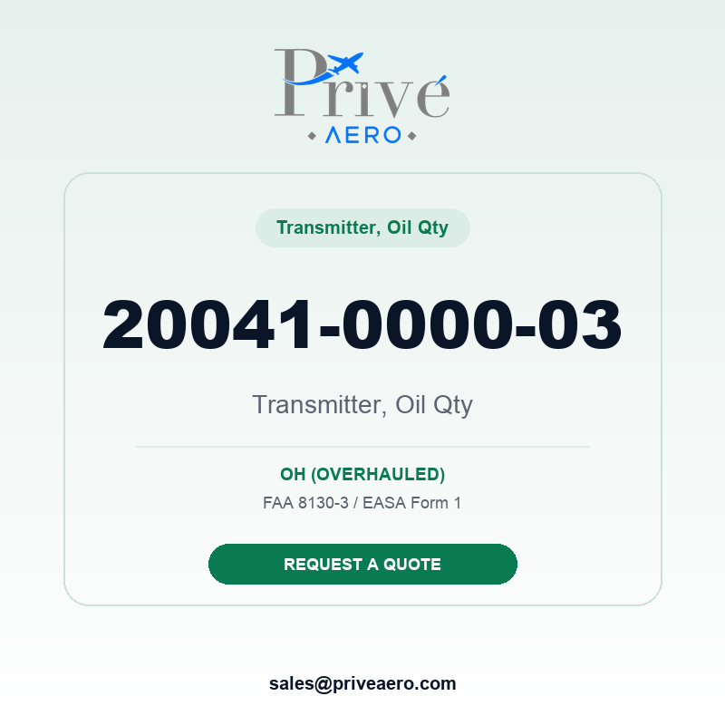 P/N 20041-0000-03 Transmitter, Oil Qty 20041-0000-03 Transmitter, Oil Qty – Privé Aero