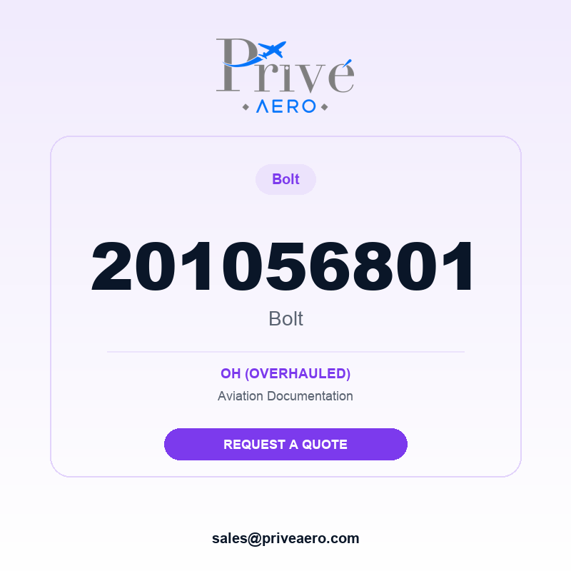 P/N 201056801 Bolt 201056801 Bolt – Privé Aero