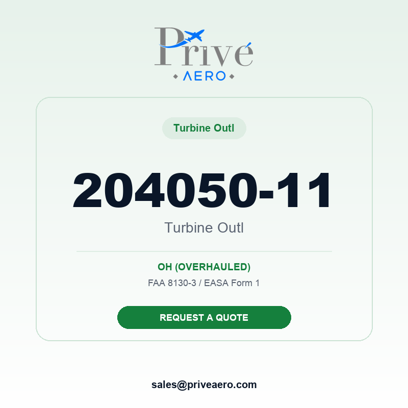P/N 204050-11 Turbine Outl 204050-11 Turbine Outl – Privé Aero