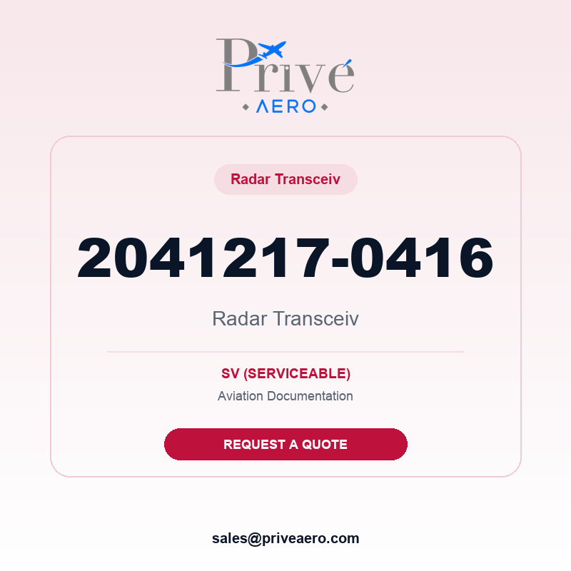 P/N 2041217-0416 Radar Transceiv 2041217-0416 Radar Transceiv – Privé Aero