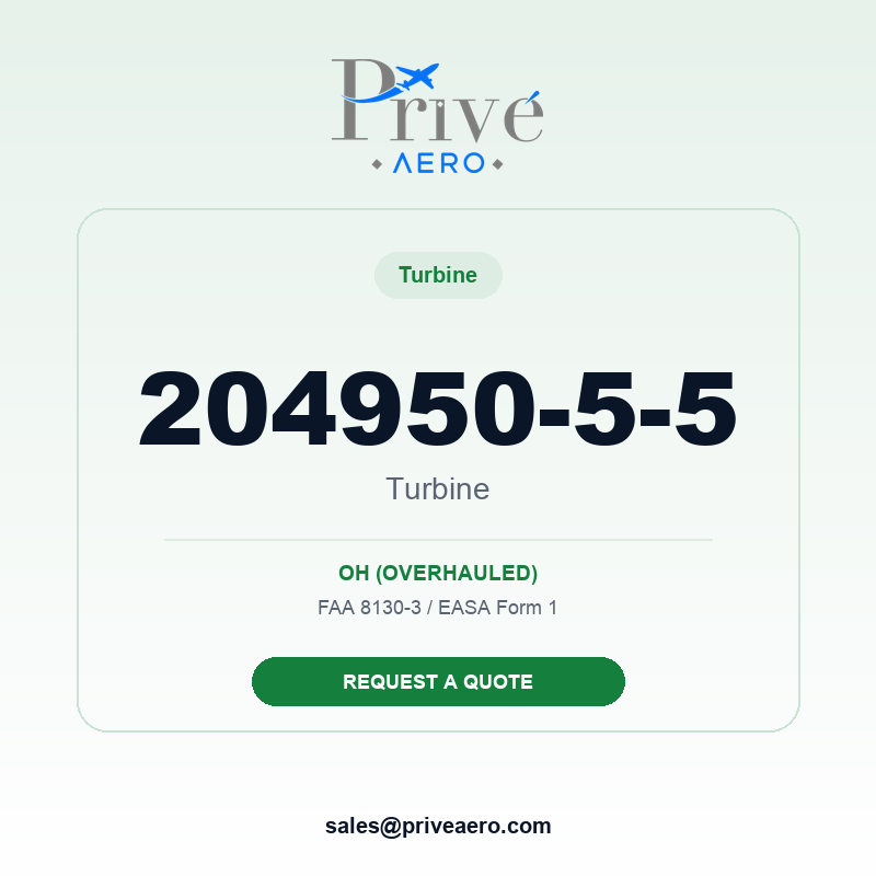 P/N 204950-5-5 Turbine 204950-5-5 Turbine – Privé Aero