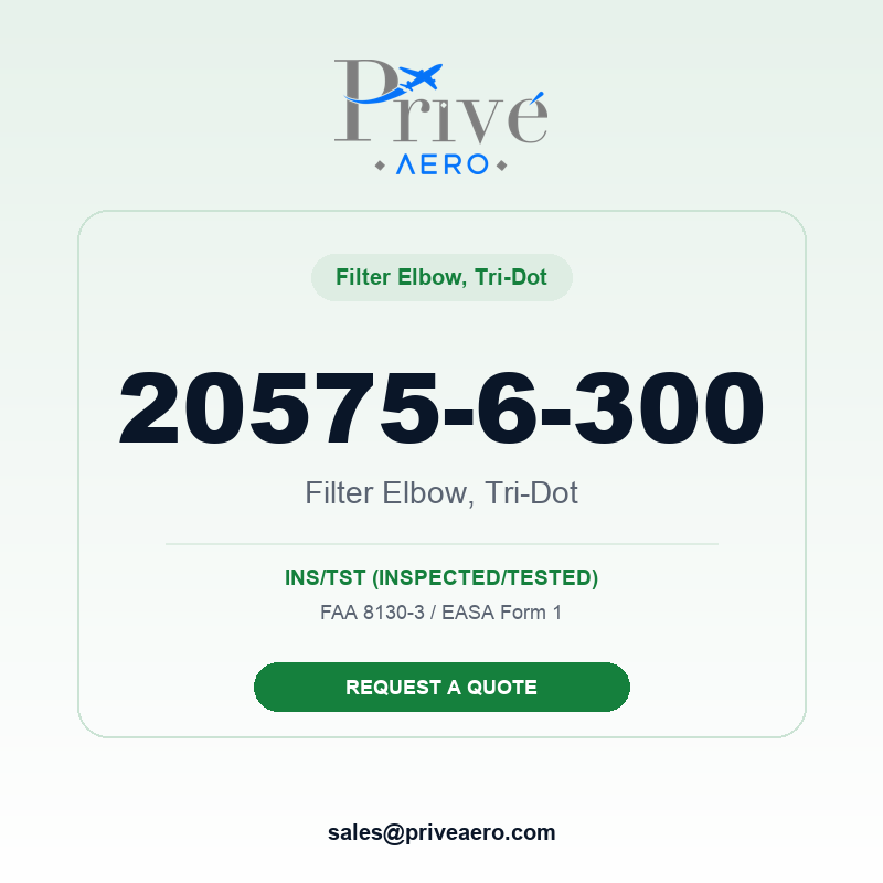 P/N 20575-6-300 Filter Elbow, Tri-dot 20575-6-300 Filter Elbow, Tri-dot – Privé Aero