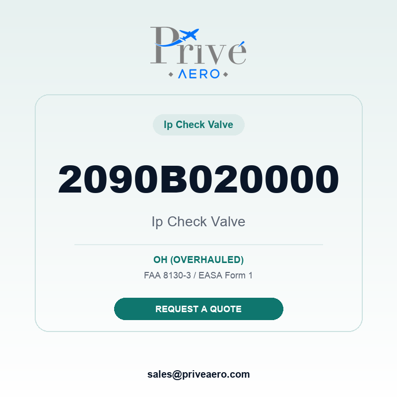 P/N 2090B020000 Ip Check Valve 2090B020000 Ip Check Valve – Privé Aero