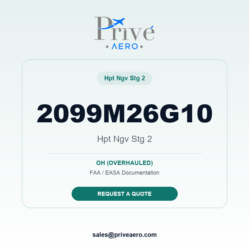 P/N 2099M26G10 Hpt Ngv Stg 2 2099M26G10 Hpt Ngv Stg 2 – Privé Aero