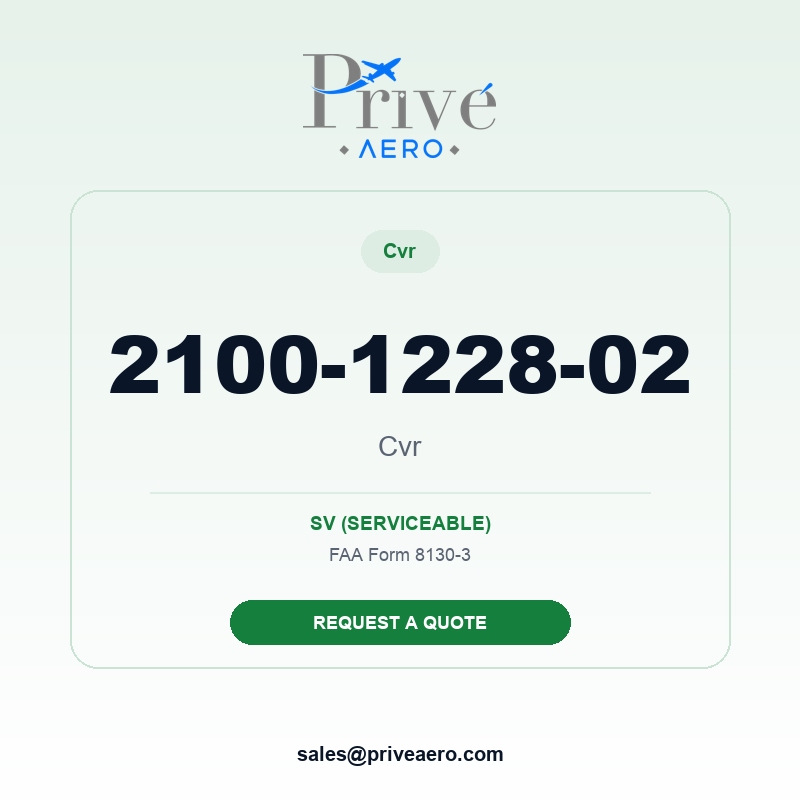 P/N 2100-1228-02 Cvr 2100-1228-02 Cvr – Privé Aero
