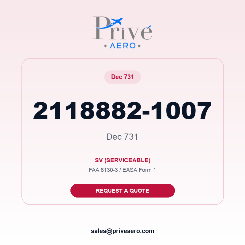 P/N 2118882-1007 Dec 731 2118882-1007 Dec 731 – Privé Aero