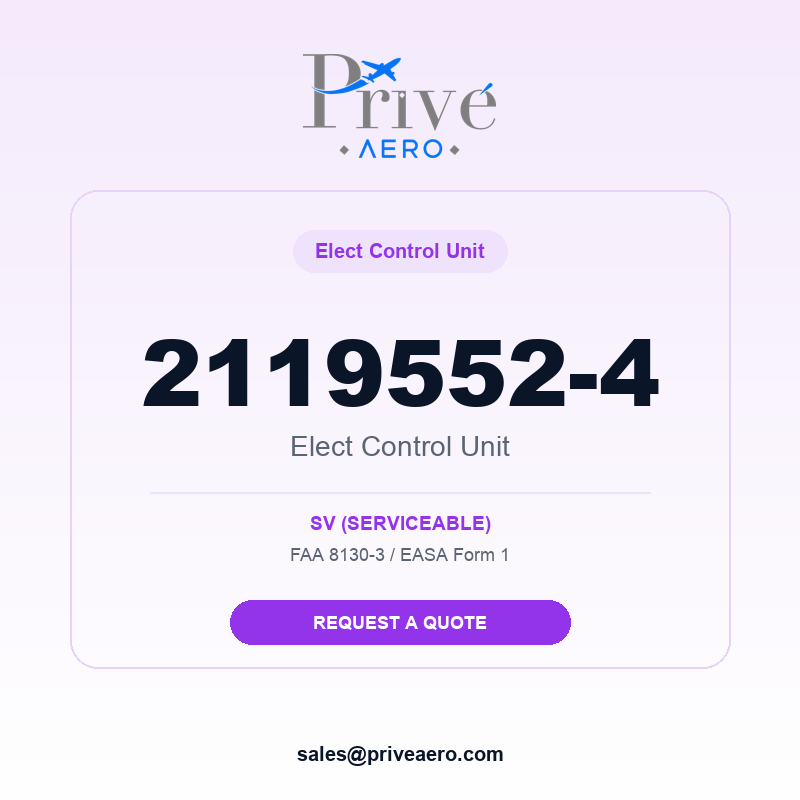 P/N 2119552-4 Elect Control Unit 2119552-4 Elect Control Unit – Privé Aero