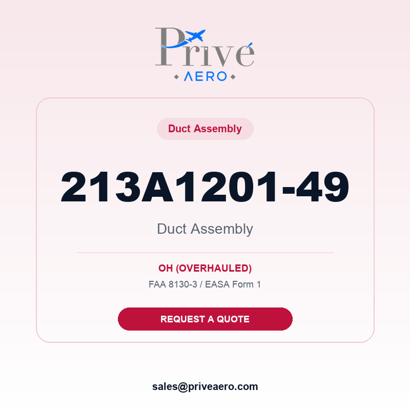 P/N 213A1201-49 Duct Assembly 213A1201-49 Duct Assembly – Privé Aero