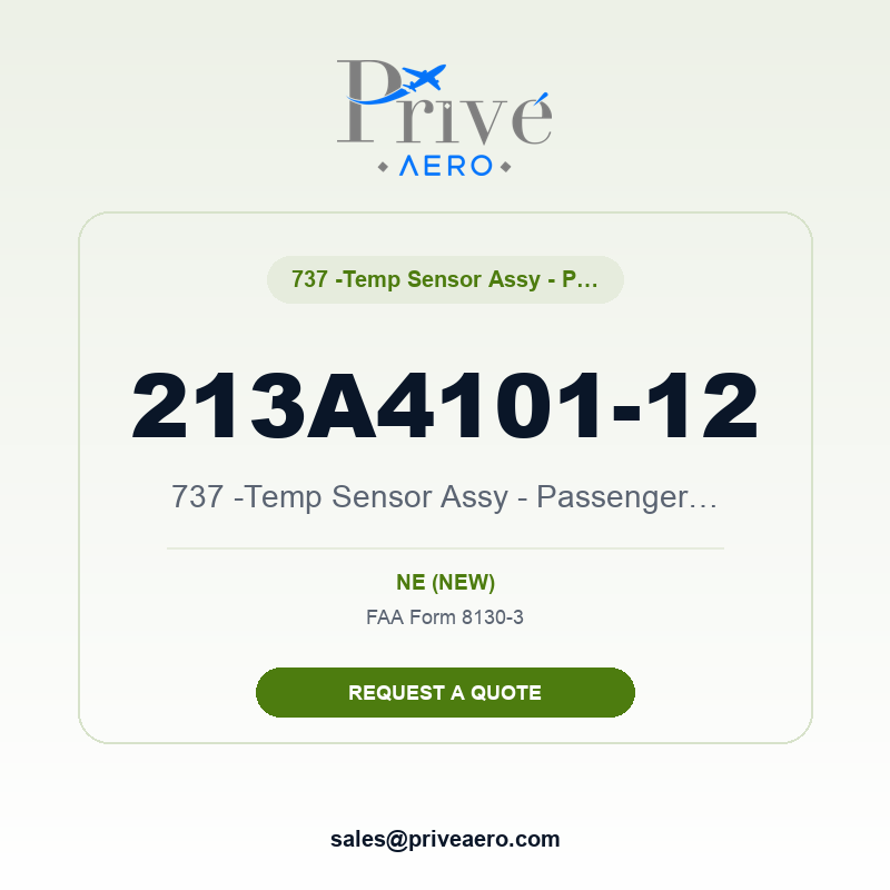 P/N 213A4101-12 737 -Temp Sensor Assy - Passenger Cabin Compt. (Bullnose) 213A4101-12 737 -Temp Sensor Assy - Passenger Cabin Compt. (Bullnose) – Privé Aero
